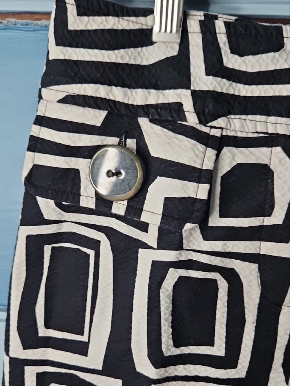 Donna Degnan Black & White Geometric Mini Skirt Size 8 - Picture 2 of 9